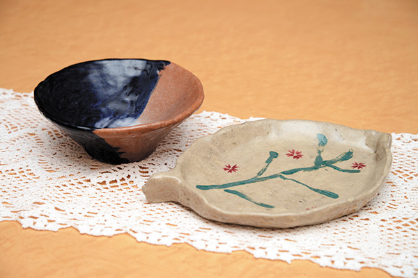 渡邉さまの陶芸作品。ハッピーデイズ溝の口には焼き窯があり、陶芸が楽しめます。